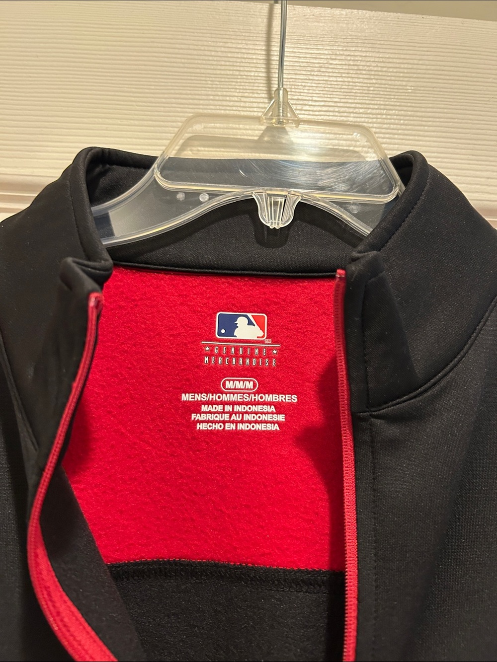 MLB Black Jacket with Red Fleece Lining